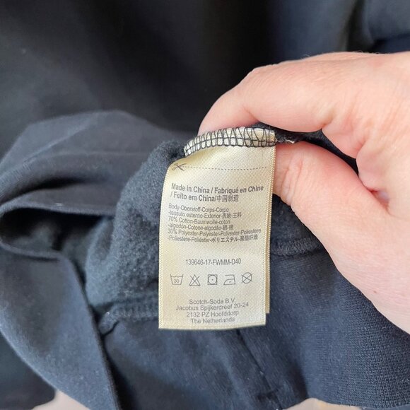 Scotch & Soda Black Hoodie With "Party Starter" Red Print Small - Picture 2 of 5